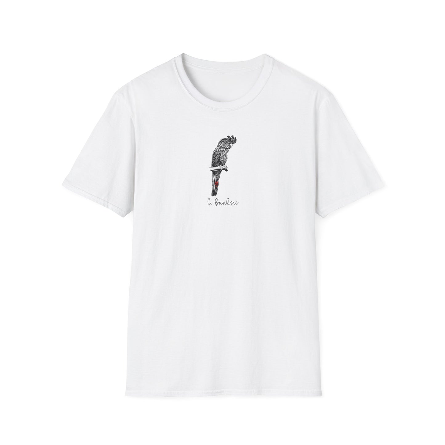 Red-Tailed Black Cockatoo T-Shirt, Australian Bird Tee, Native Bird Shirt, Minimalist Cockatoo T-Shirt, Bird Nerd Gift for Birdwatchers