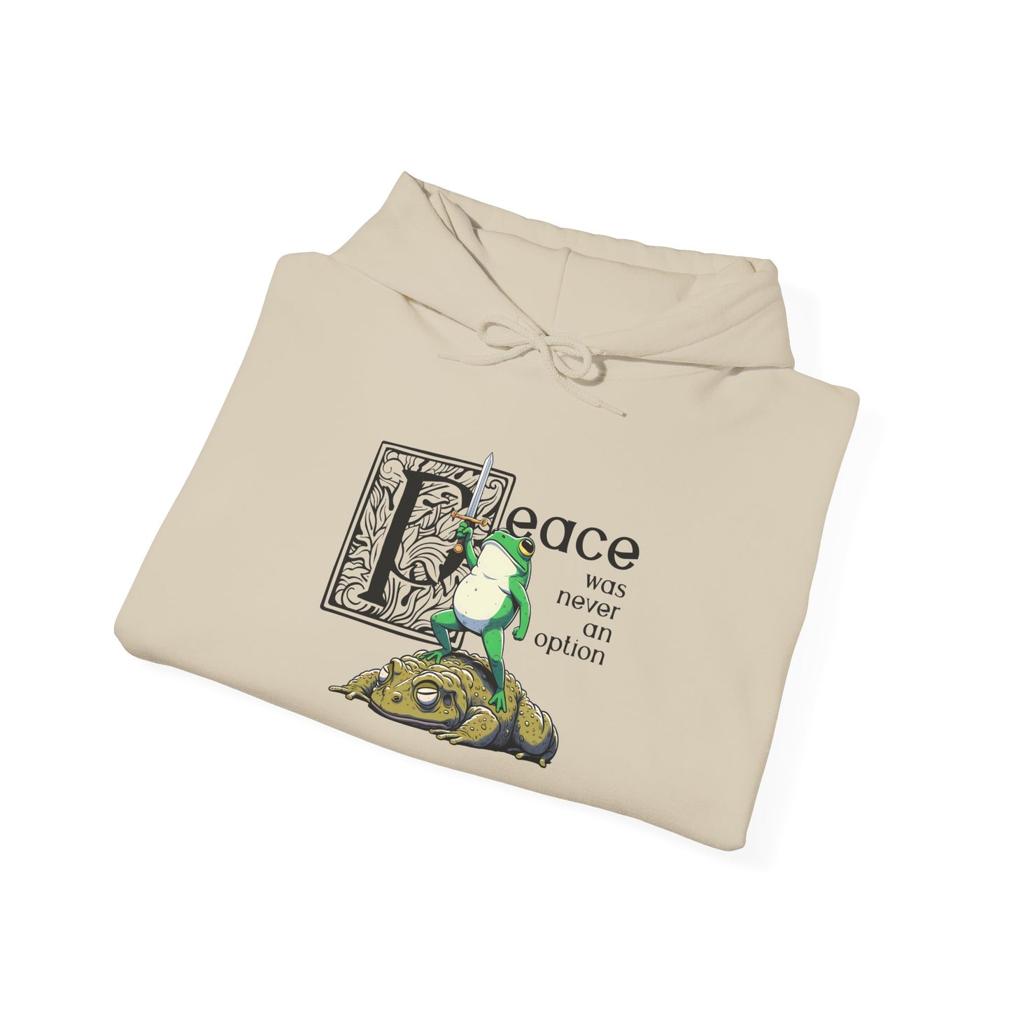Peace Was Never An Option Hoodie, Frog Hoodie, Funny Frog Hoodie, Meme Frog Sweatshirt, Goblincore Hoodie, Fantasy Frog Hoodie, Frog Lover Gift