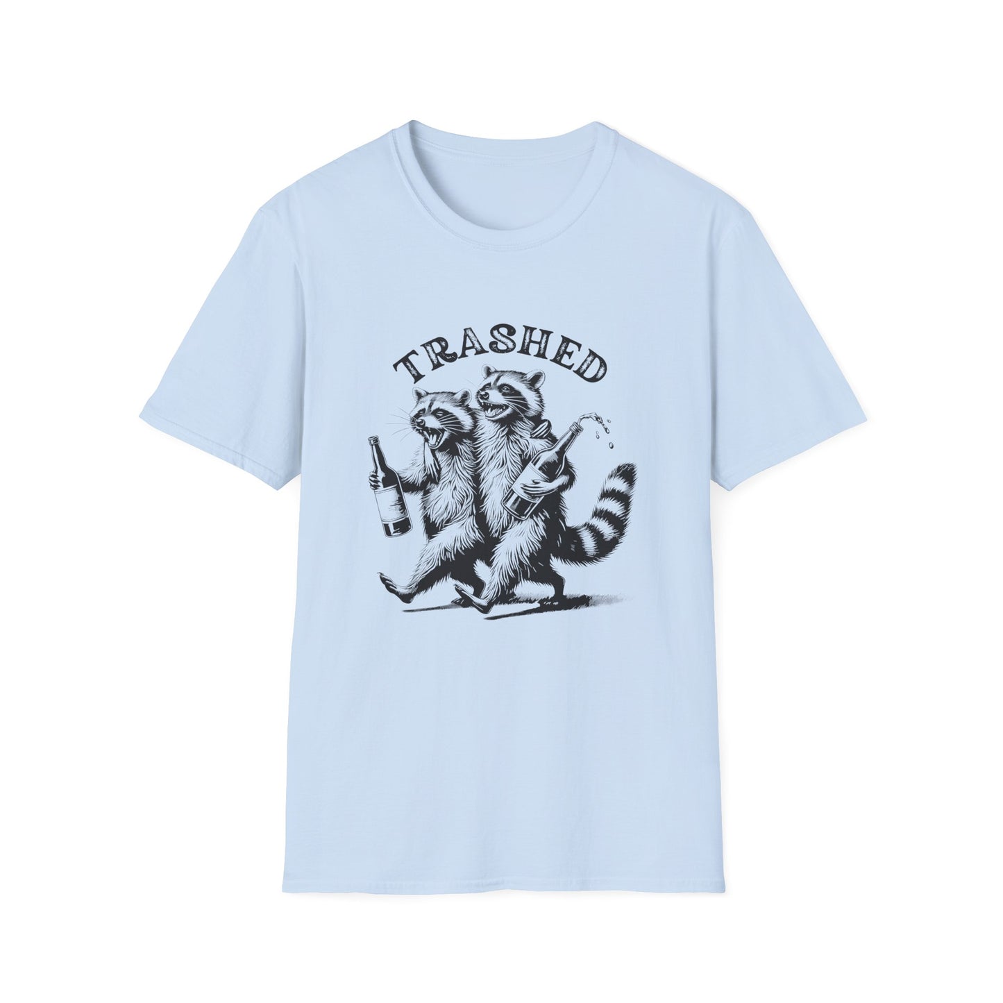 Raccoon T-Shirt – Trashed Funny Friends Drinking Nature Wildlife Tee
