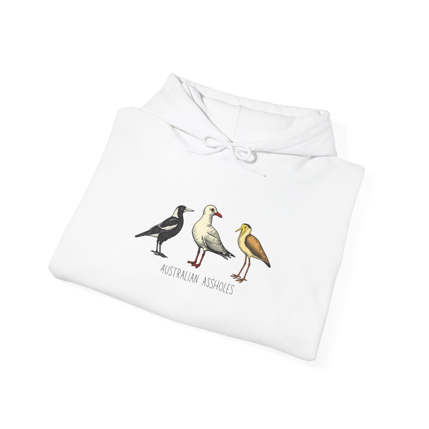 Australian Assholes Hoodie, Funny Australian Bird Hoodie, Magpie Hoodie, Bin Chicken Hoodie, Seagull Hoodie, Aussie Humor Sweatshirt, Bird Nerd Hoodie