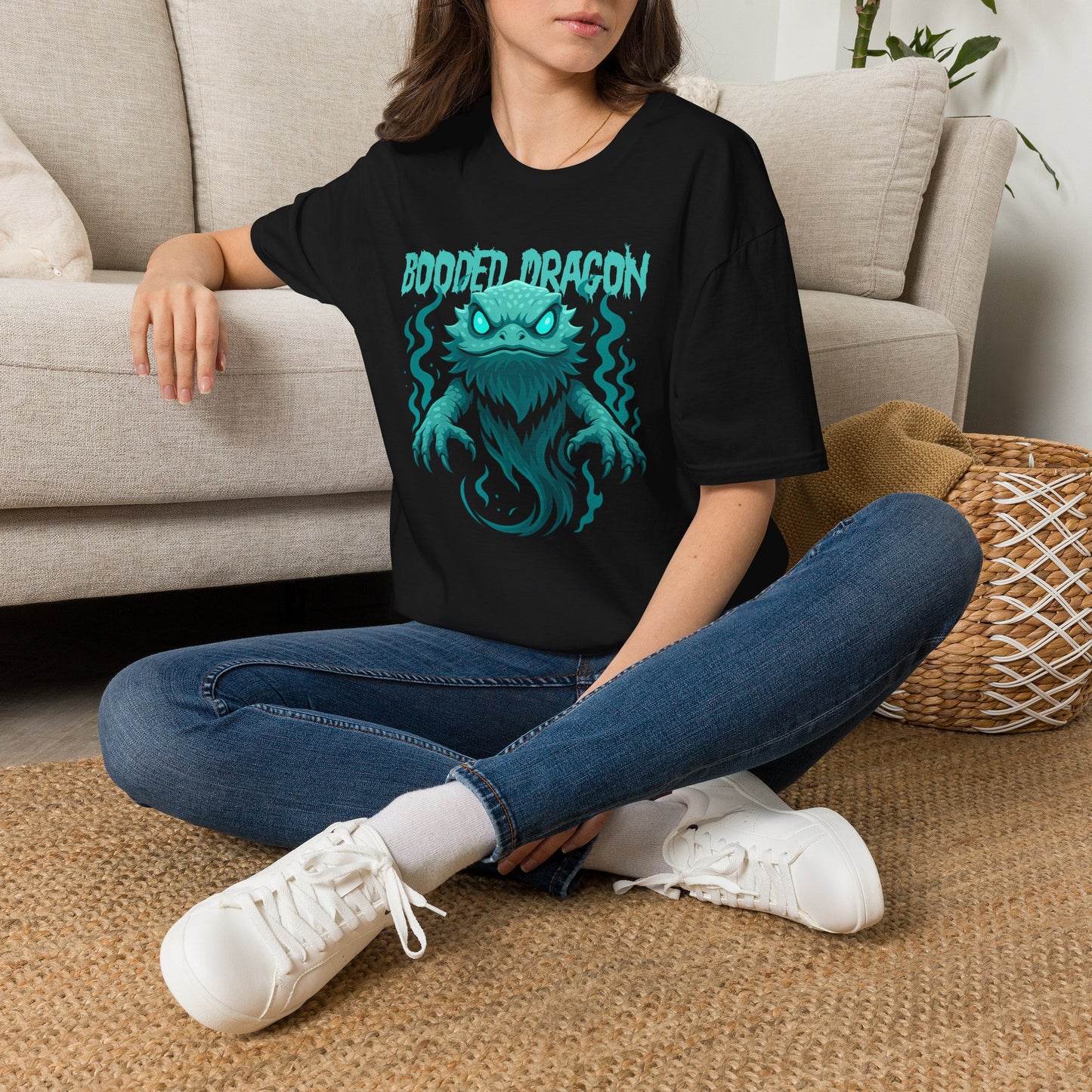 Booded Dragon T-Shirt, Ghost Bearded Dragon Shirt, Spooky Reptile Tee, Halloween Beardie Owner Gift, Lizard Lover Shirt