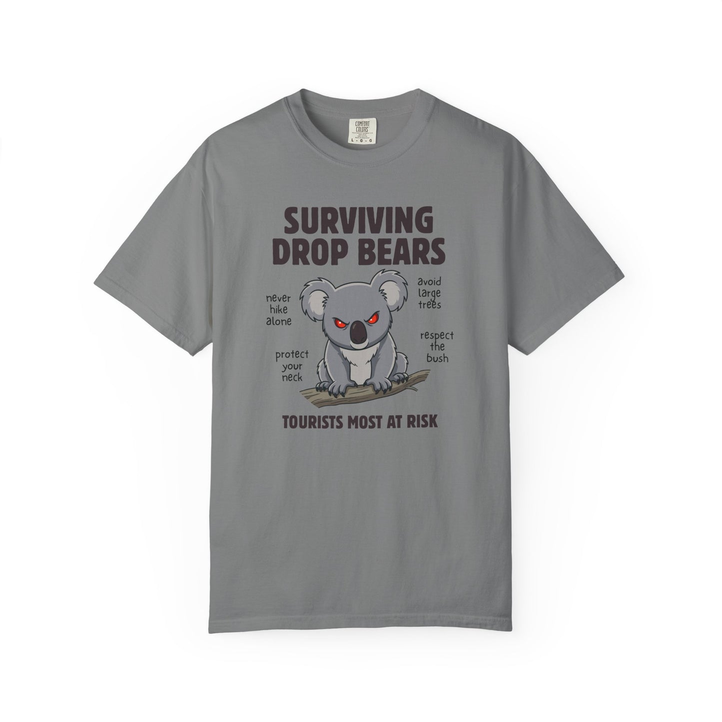 Surviving Drop Bears Shirt, Comfort Colors Hiking Tee, Funny Australian Wildlife Shirt, Drop Bear Tourist T Shirt, Camping Humor Tee