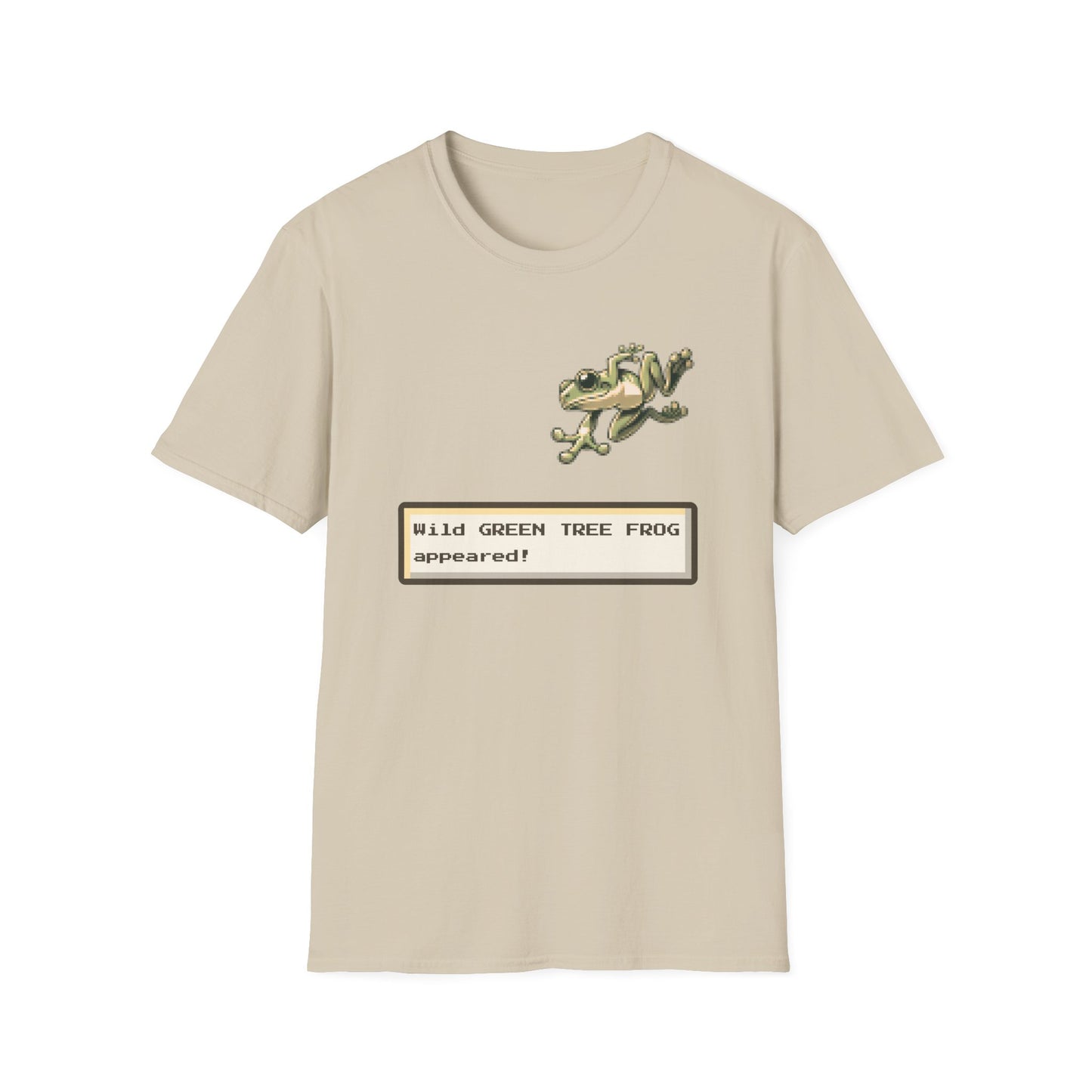 A Wild Green Tree Frog Appears T-Shirt – Funny Australian Amphibian Gamer Tee