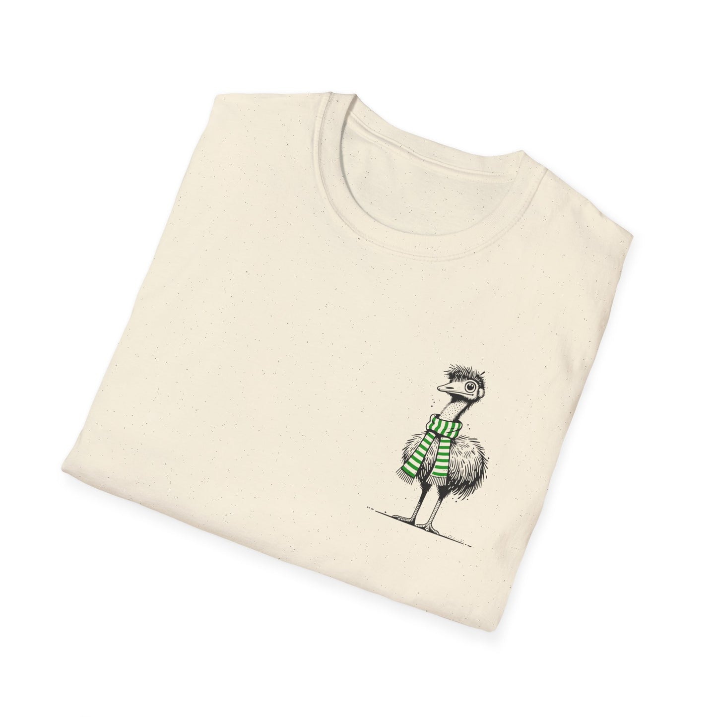 Emu T-Shirt – Whimsical Emu Wearing a Scarf Funny Australian Wildlife Tee