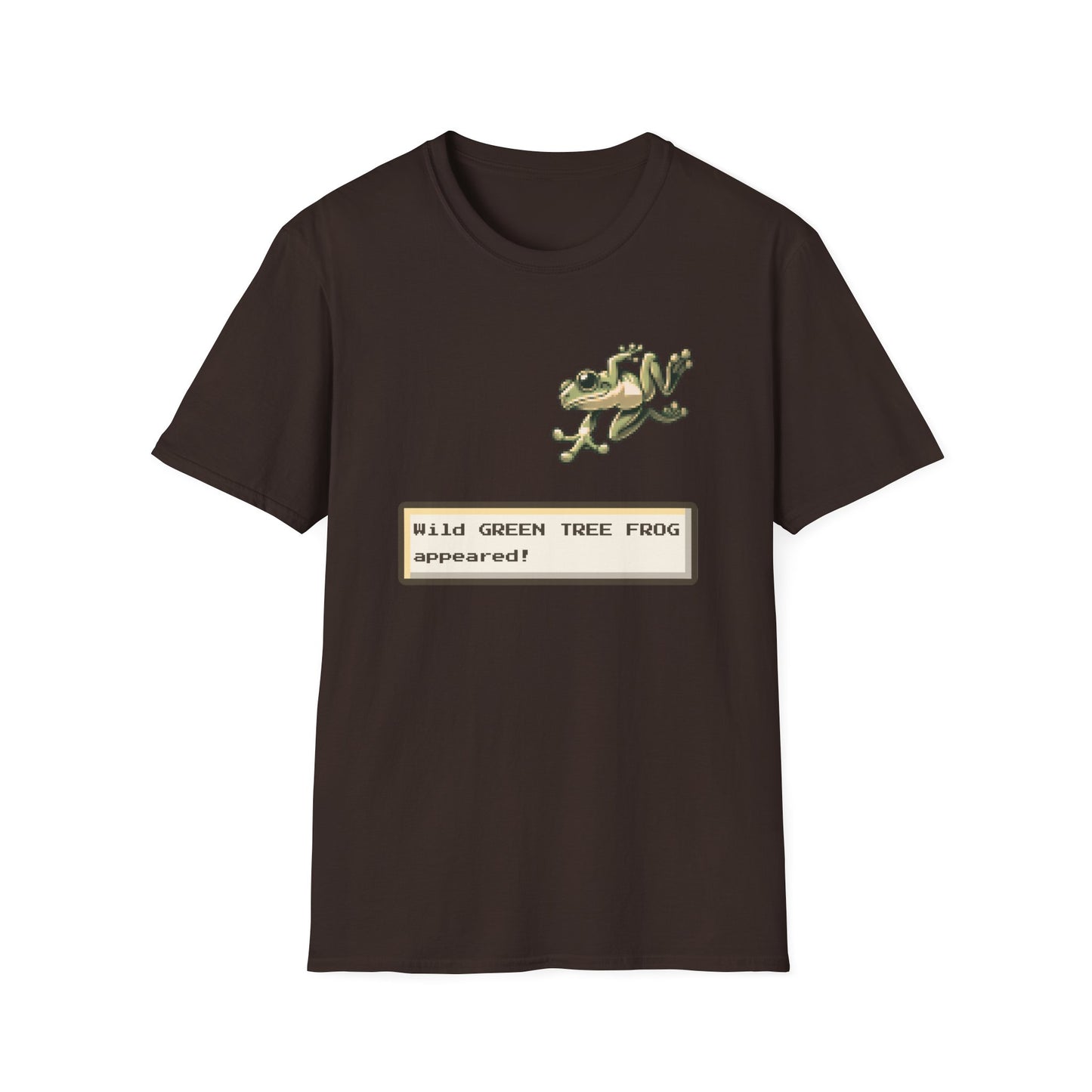 A Wild Green Tree Frog Appears T-Shirt – Funny Australian Amphibian Gamer Tee