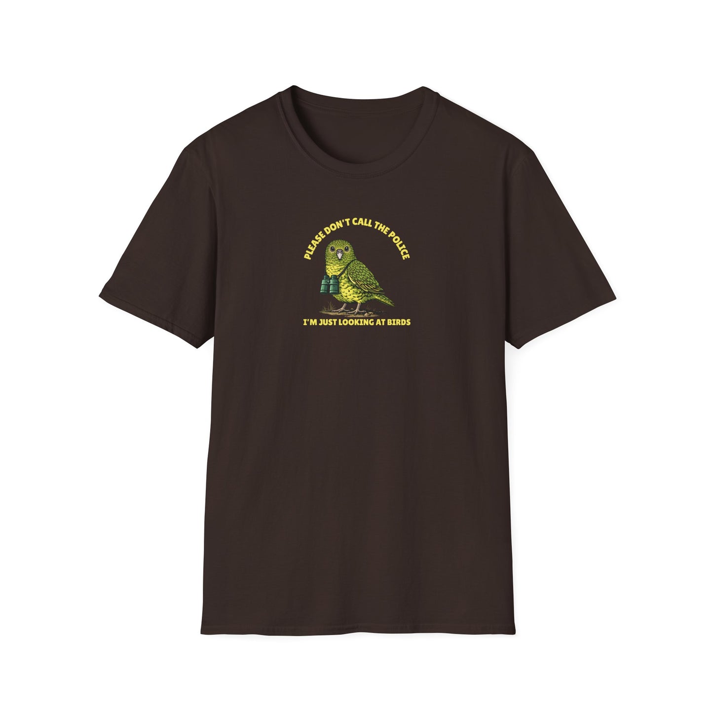 Night Parrot T-Shirt, Please Don’t Call The Police Shirt, Birdwatching Tee, Australian Bird Shirt, Bird Nerd Gift, Wildlife Graphic Tee