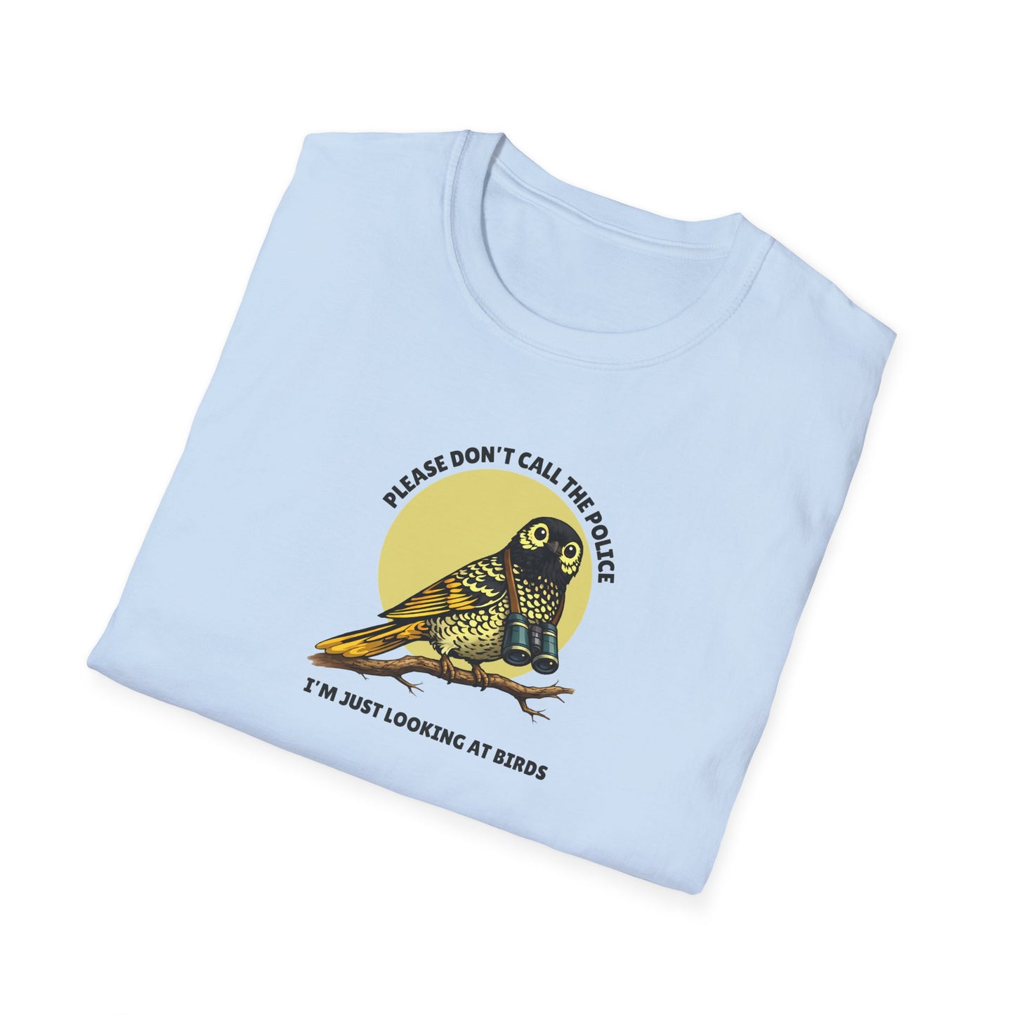Regent Honeyeater T-Shirt, Please Don’t Call The Police Shirt, Birdwatching Tee, Australian Bird Shirt, Bird Nerd Gift, Wildlife Graphic Tee