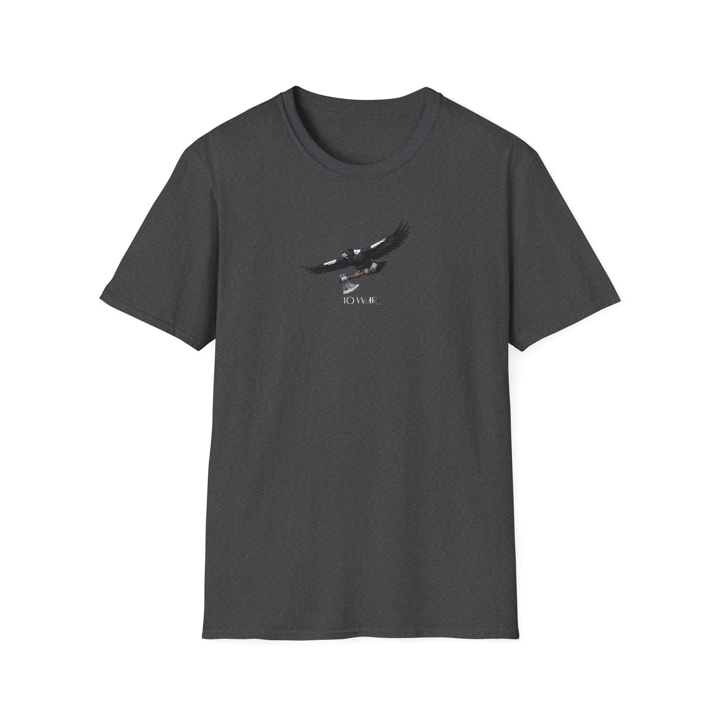Magpie To War T-Shirt, Australian Magpie Shirt, Bird With Axe Tee, Wildlife Graphic Shirt, Bird Lover Gift, Aussie Bird Tee