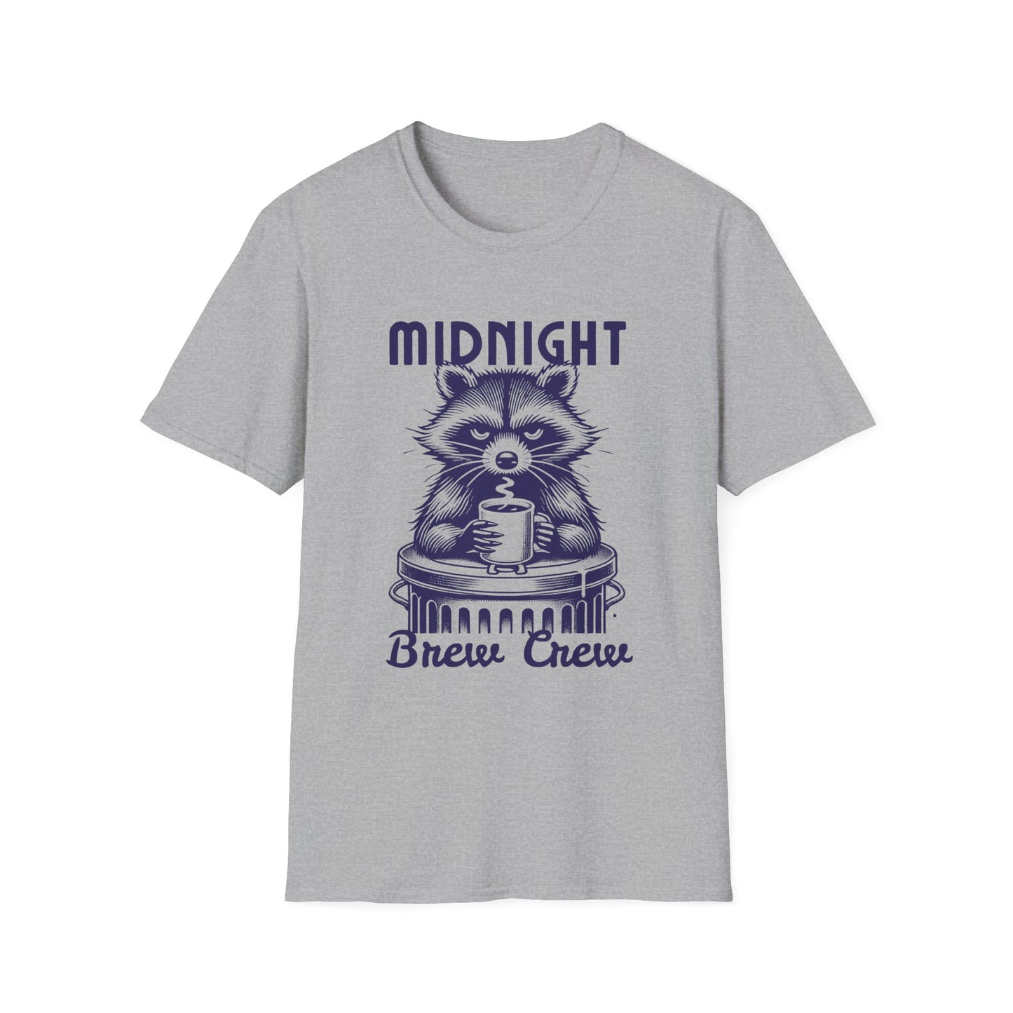 Midnight Brew Crew T-Shirt – Raccoon Coffee Funny Night Owl Tee
