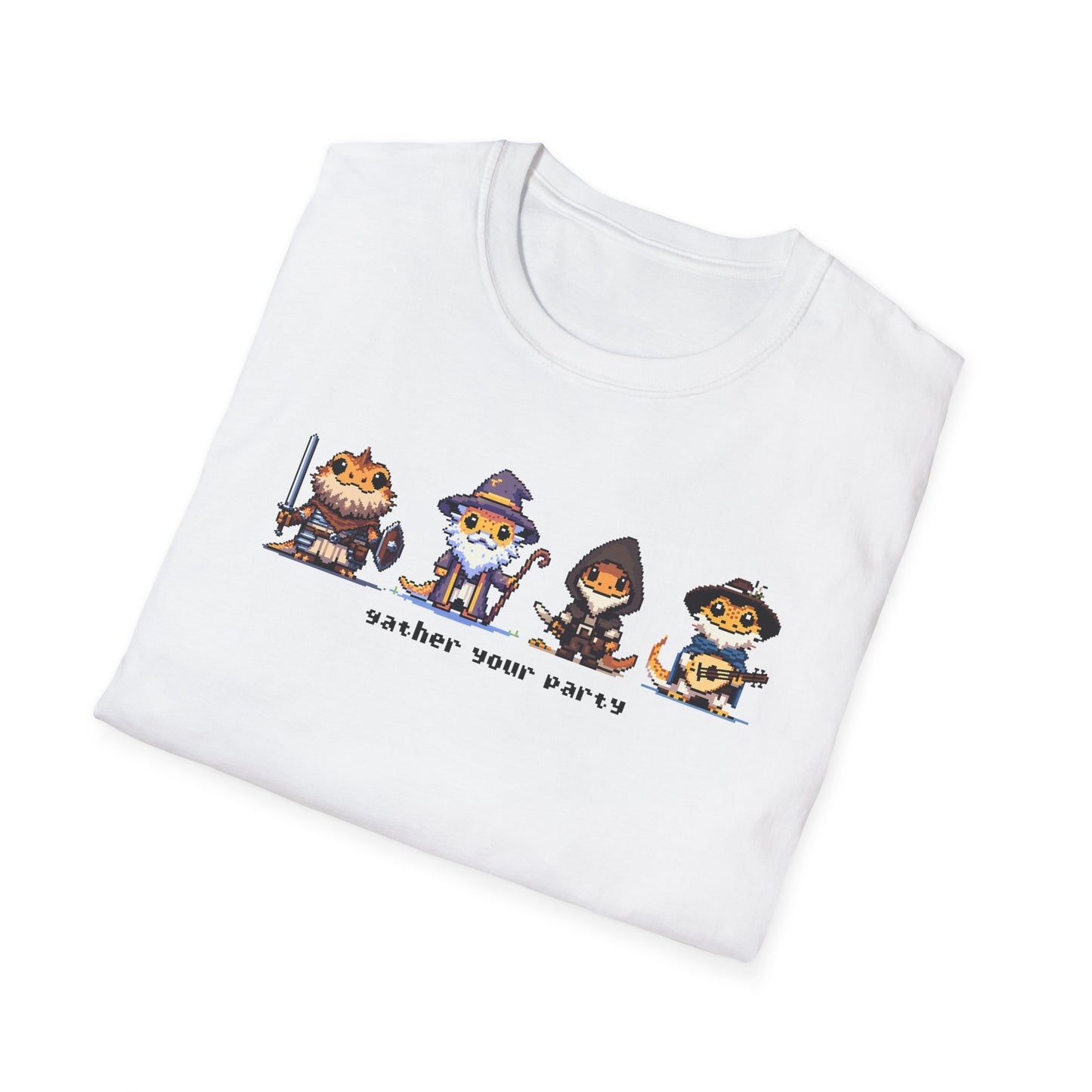 Bearded Dragon RPG T-Shirt, Gather Your Party Shirt, Reptile Lover Tee, DnD Inspired Lizard Shirt, Fantasy Animal Graphic Tee