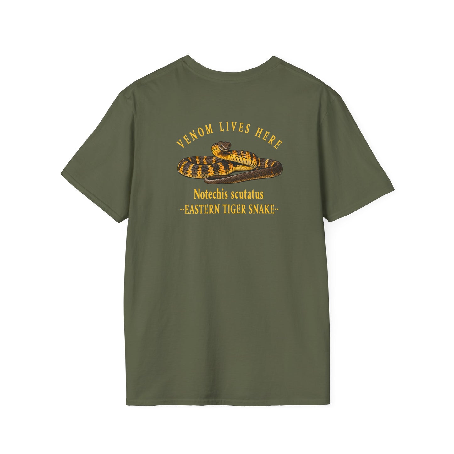 Eastern Tiger Snake T-Shirt, Venom Lives Here Shirt, Double Sided Snake Tee, Australian Reptile Shirt, Snake Lover Gift, Herping Tee