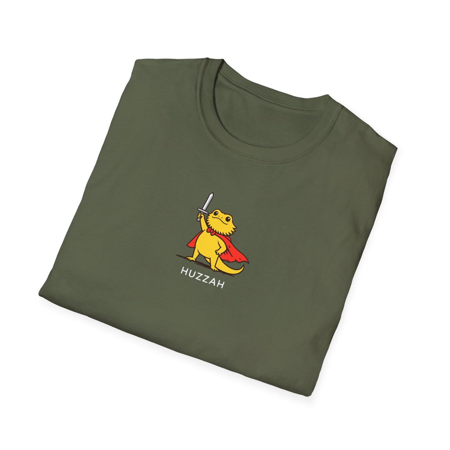 Huzzah Bearded Dragon T-Shirt, Funny Bearded Dragon Shirt, Cute Lizard Knight Tee, Reptile Lover Gift Shirt, Fantasy Lizard T-Shirt