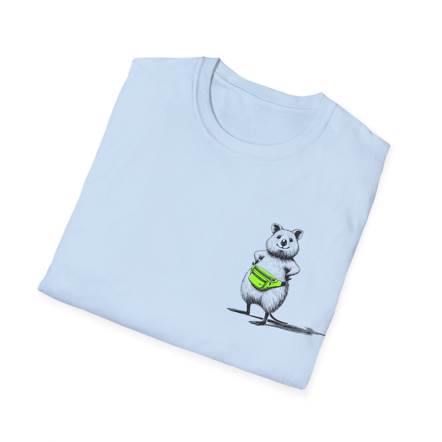 Quokka T-Shirt – Whimsical Quokka Wearing a Bum Bag Funny Australian Tee