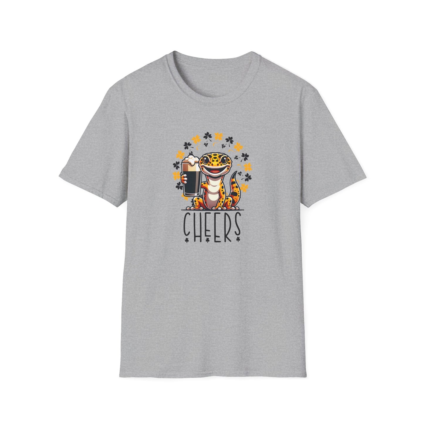 Leopard Gecko St Patrick’s Day T-Shirt, Gecko Cheers Shirt, Reptile Lover Tee, Lizard Beer Party Shirt, St Paddy’s Day Gift