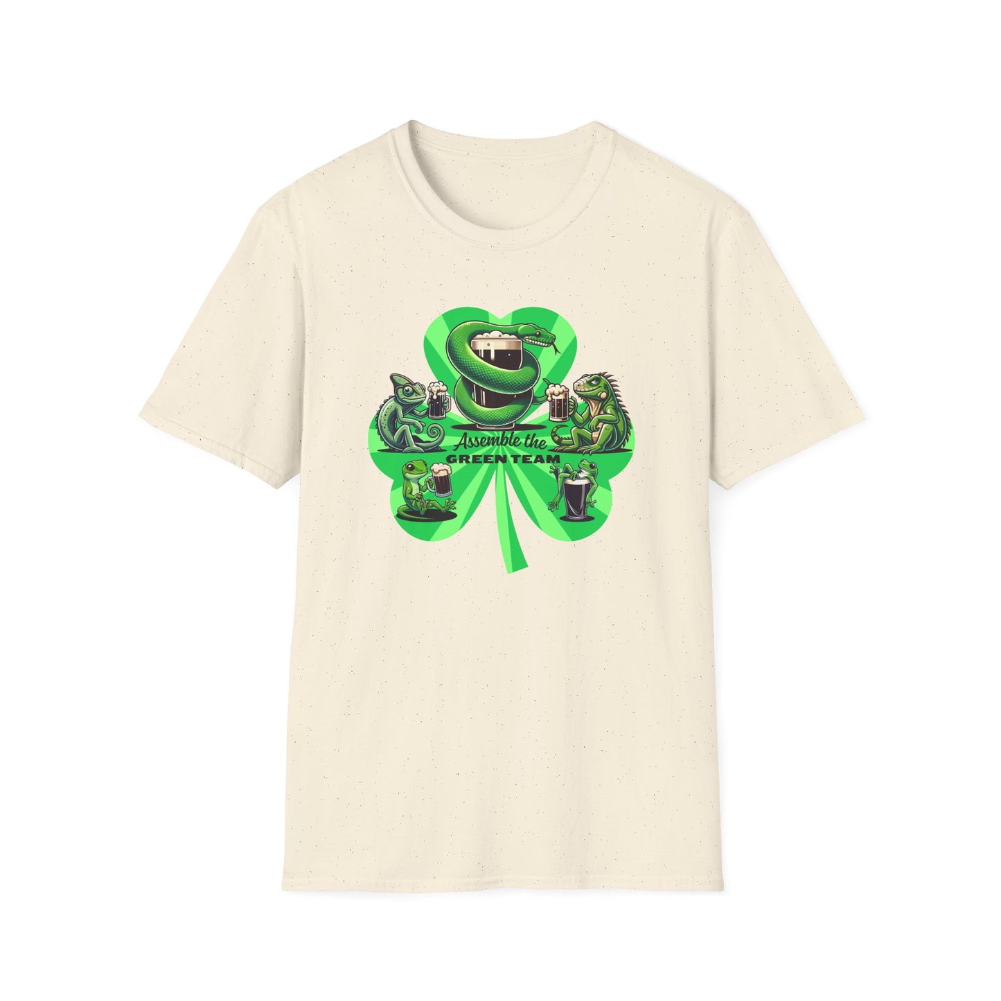Green Reptiles St Patrick’s Day T-Shirt, Assemble The Green Team Shirt, Reptile Lover Tee, Frog Snake Lizard Party Shirt, St Paddy’s Day Tee