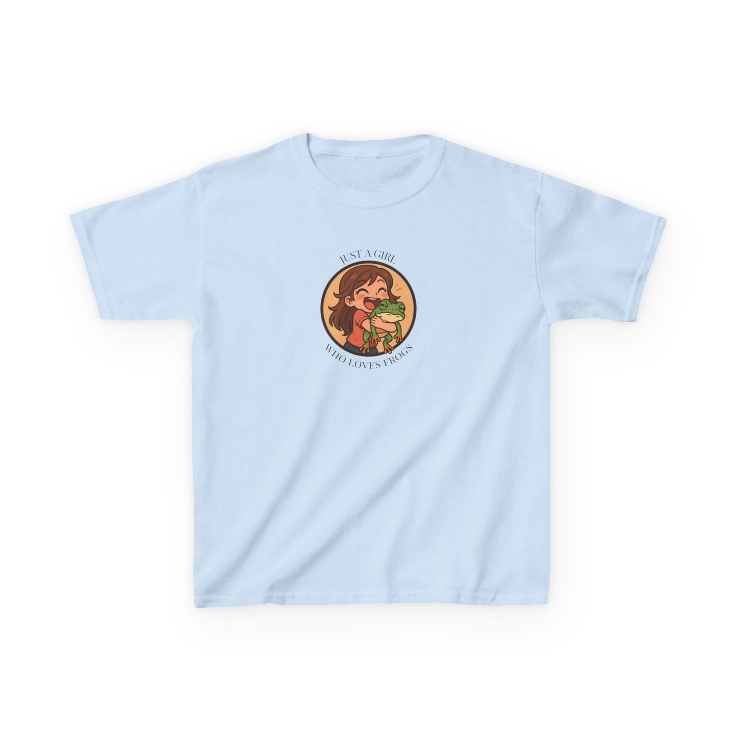 Kids Frog T-Shirt | Just a Girl Who Loves Frogs | Cute Frog Lover Shirt for Kids | Kawaii Animal Tee | Nature Girl Top