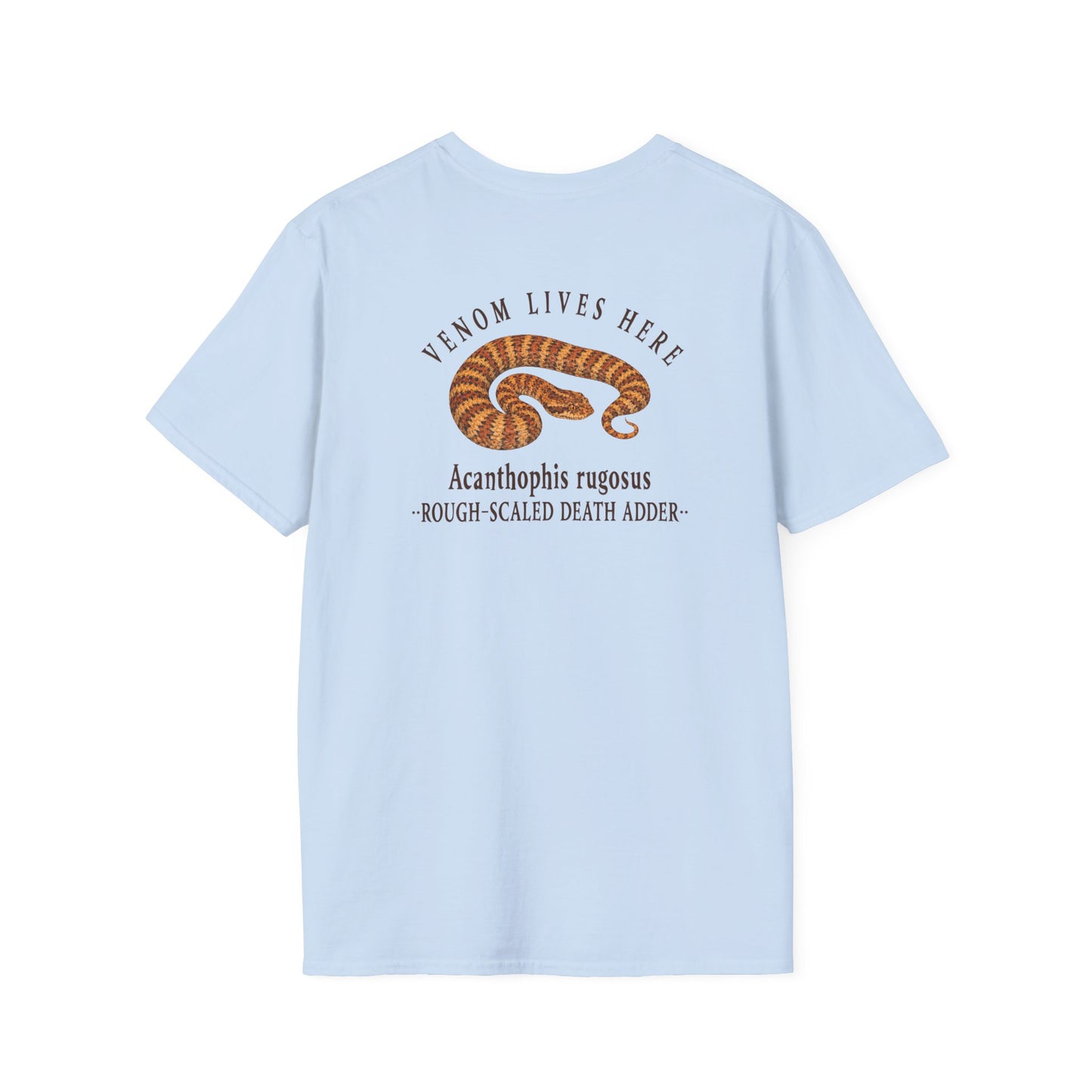 Death Adder T-Shirt, Venom Lives Here Shirt, Double Sided Snake Tee, Australian Reptile Shirt, Snake Lover Gift, Herping Tee