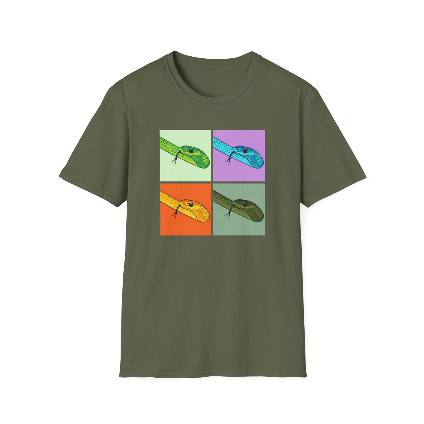 Common Tree Snake Pop Art T-Shirt, Australian Snake Shirt, Retro Snake Tee, Colourful Reptile Shirt, Herping Gift, Snake Lover Tee