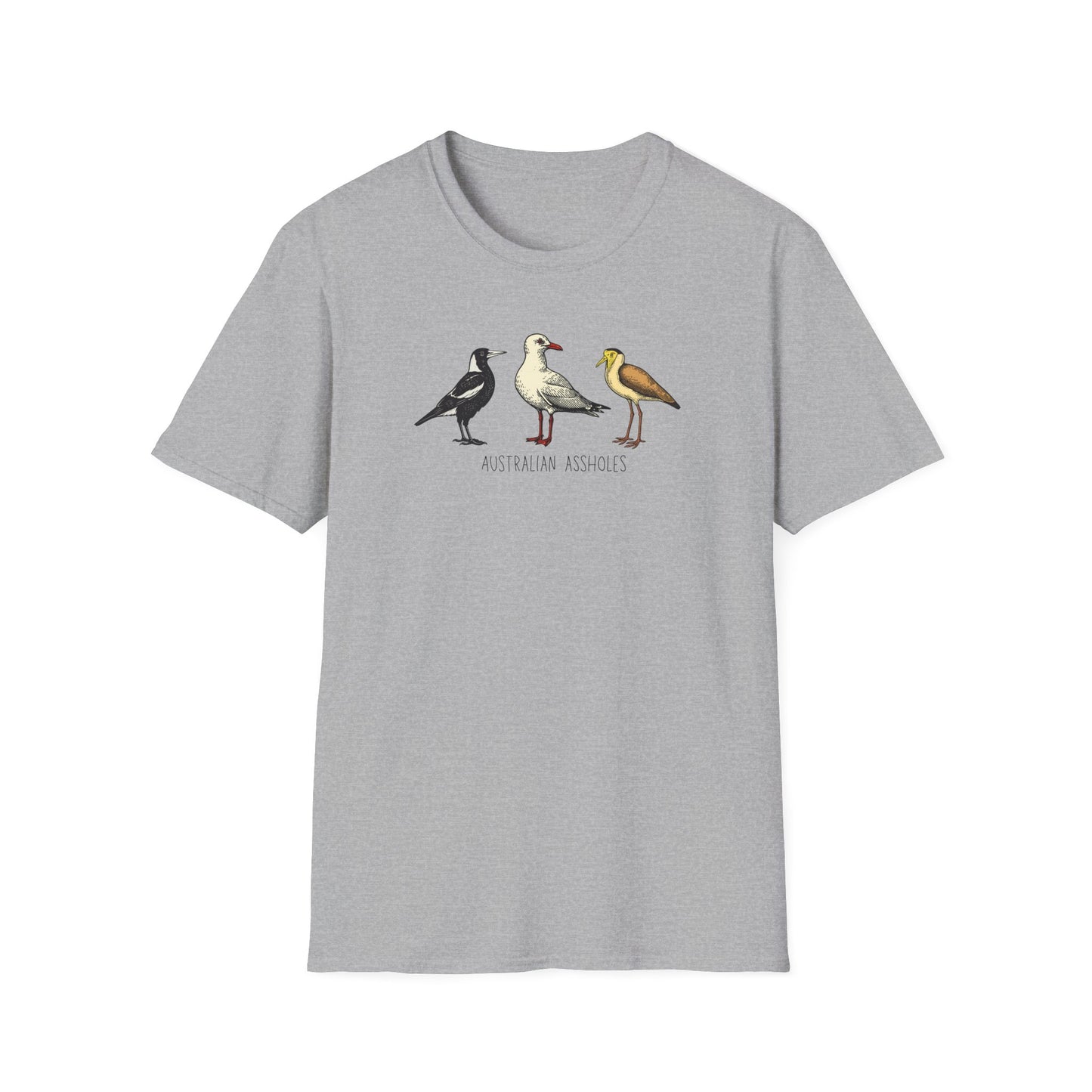 Australian Assholes Bird T-Shirt, Funny Australian Bird Shirt, Magpie Seagull Plover Tee, Aussie Bird Lover Gift, Chaos Bird Shirt