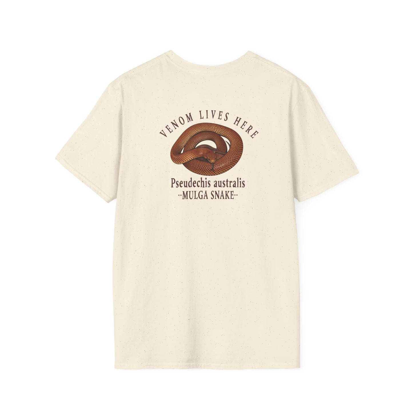King Brown Mulga Snake T-Shirt, Venom Lives Here Shirt, Double Sided Snake Tee, Australian Reptile Shirt, Snake Lover Gift, Herping Tee
