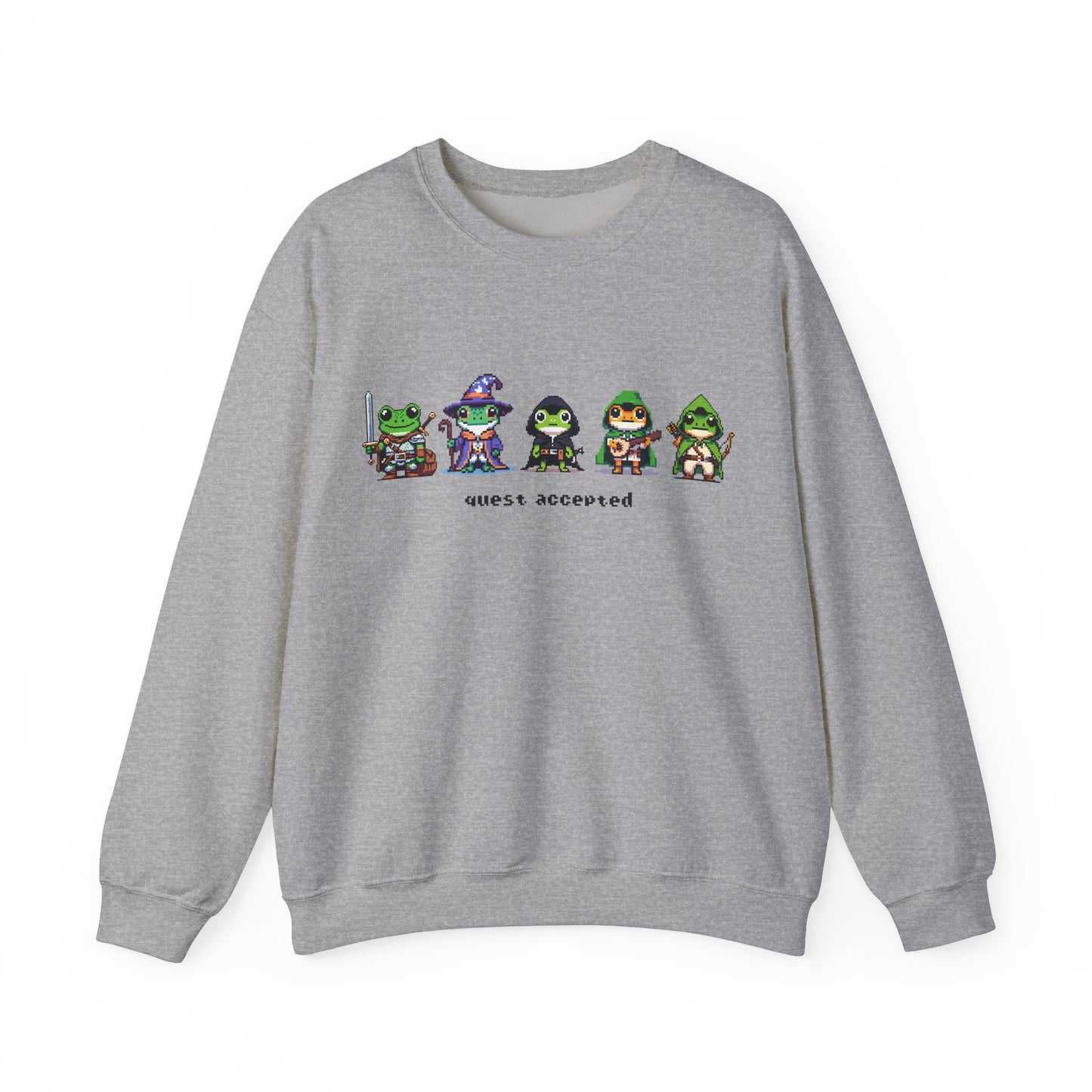 Quest Accepted | Retro Fantasy Frog Pixel Art | Unisex Crewneck Sweatshirt