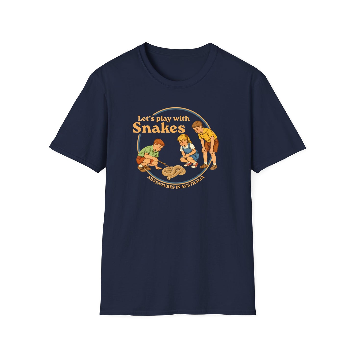 Lets Play With Snakes T-Shirt, Funny Snake Shirt, Australian Wildlife Tee, Herpetology Humor Shirt, Retro Kids Snake Shirt, Aussie Snake Tee