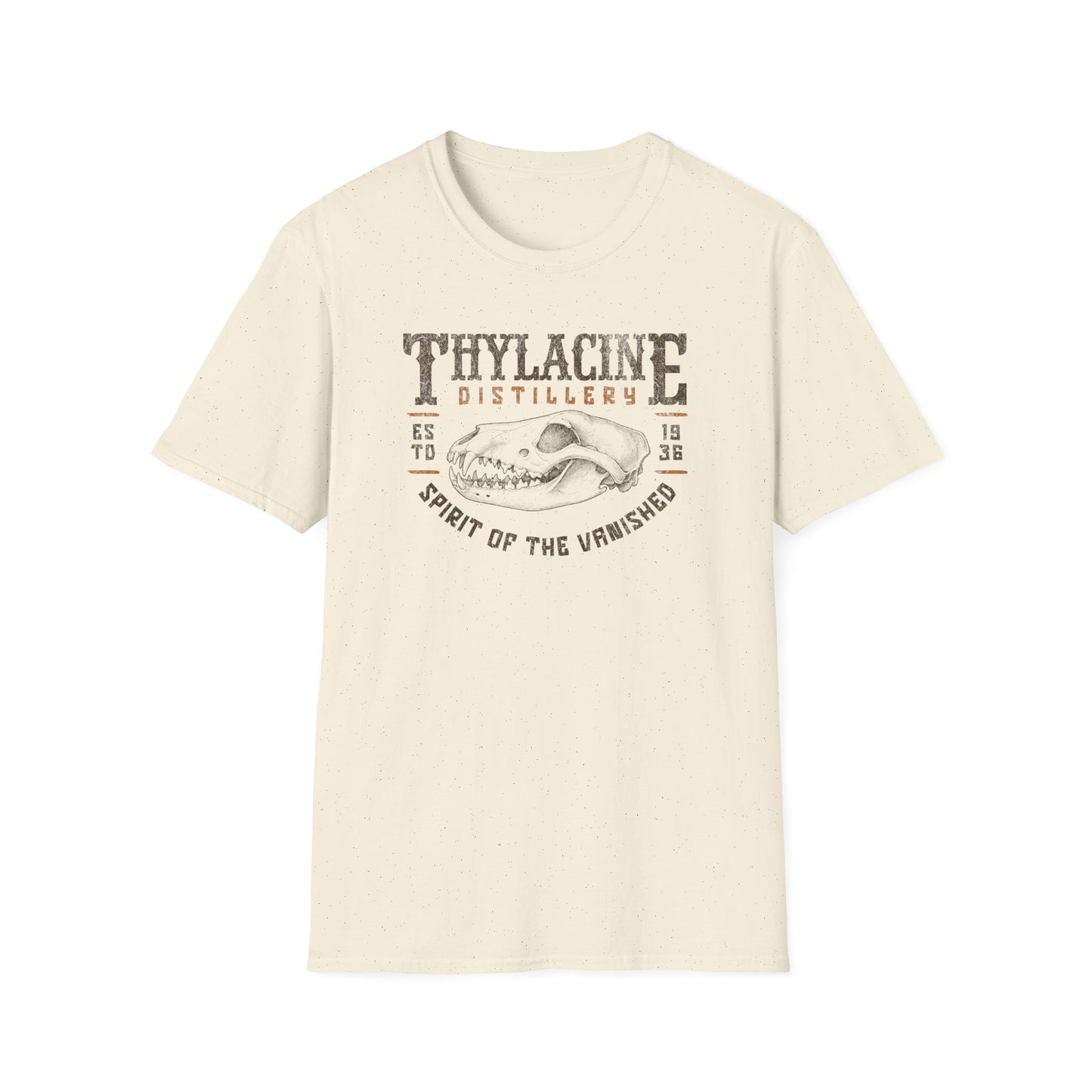 Thylacine Distillery T-Shirt Spirit of the Vanished Tee, Tasmanian Tiger Shirt, Vintage Distillery Graphic, Extinct Animal Gift