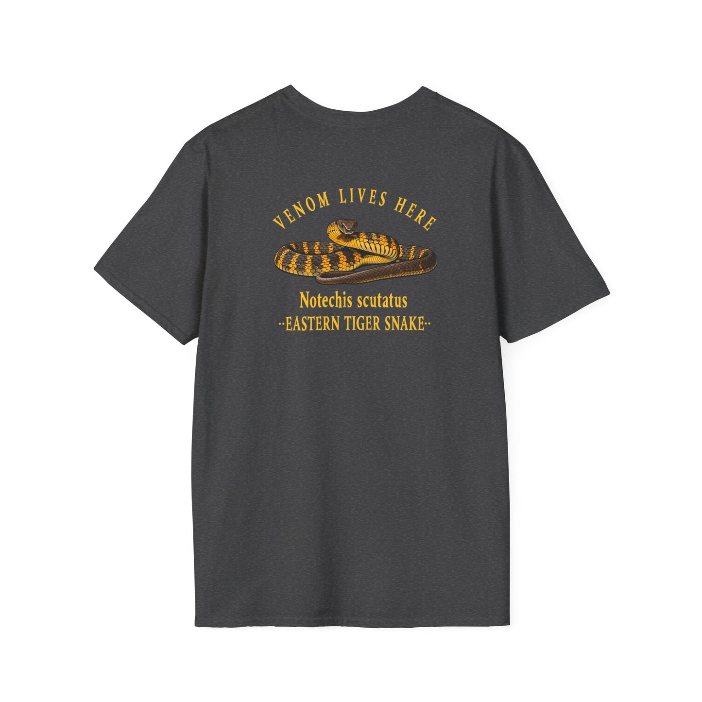 Eastern Tiger Snake T-Shirt, Venom Lives Here Shirt, Double Sided Snake Tee, Australian Reptile Shirt, Snake Lover Gift, Herping Tee
