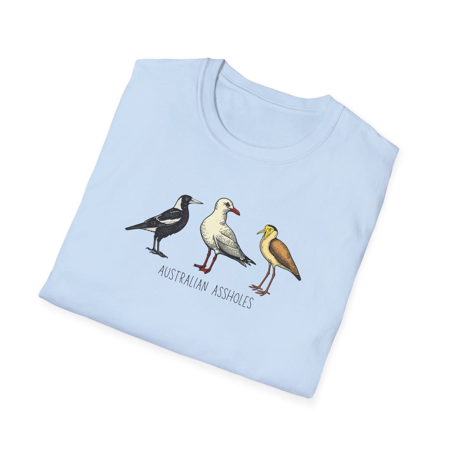 Australian Assholes Bird T-Shirt, Funny Australian Bird Shirt, Magpie Seagull Plover Tee, Aussie Bird Lover Gift, Chaos Bird Shirt