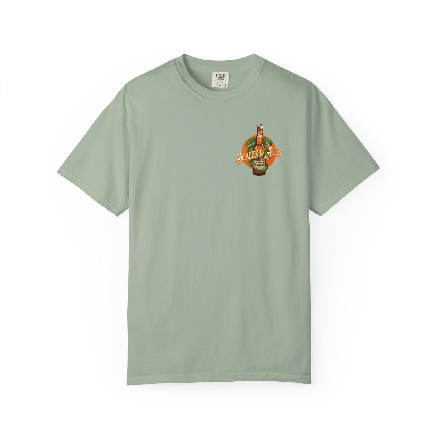 Scales and Ales Shirt, Green Tree Python Comfort Colors Tee, Snake Beer Shirt, Reptile Lover Gift, Double Sided Graphic T Shirt, Beer Lover