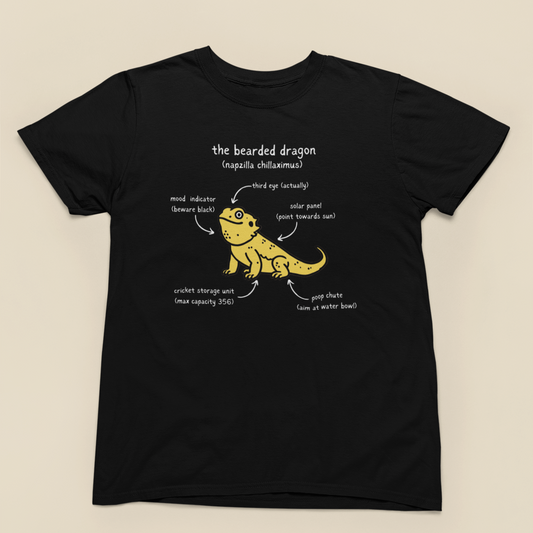 Anatomy of a Bearded Dragon Unisex Tee - Funny Reptile Lizard Shirt, Pet Owner Gift, Animal Lover Top, Herpetology Apparel, Reptile Keeper