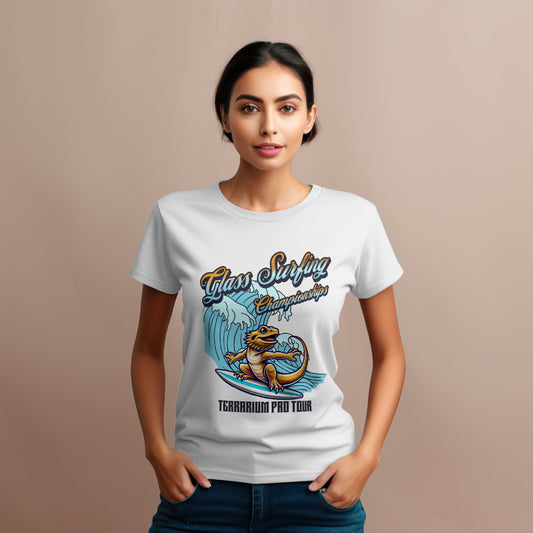 Glass Surfing Bearded Dragon Unisex Softstyle T-Shirt