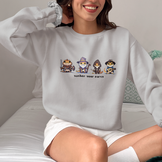 Gather Your Party | Bearded Dragon Pixel Art | Unisex Crewneck Sweatshirt