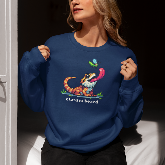Classic Beard | Bearded Dragon Pixel Art | Unisex Crewneck Sweatshirt