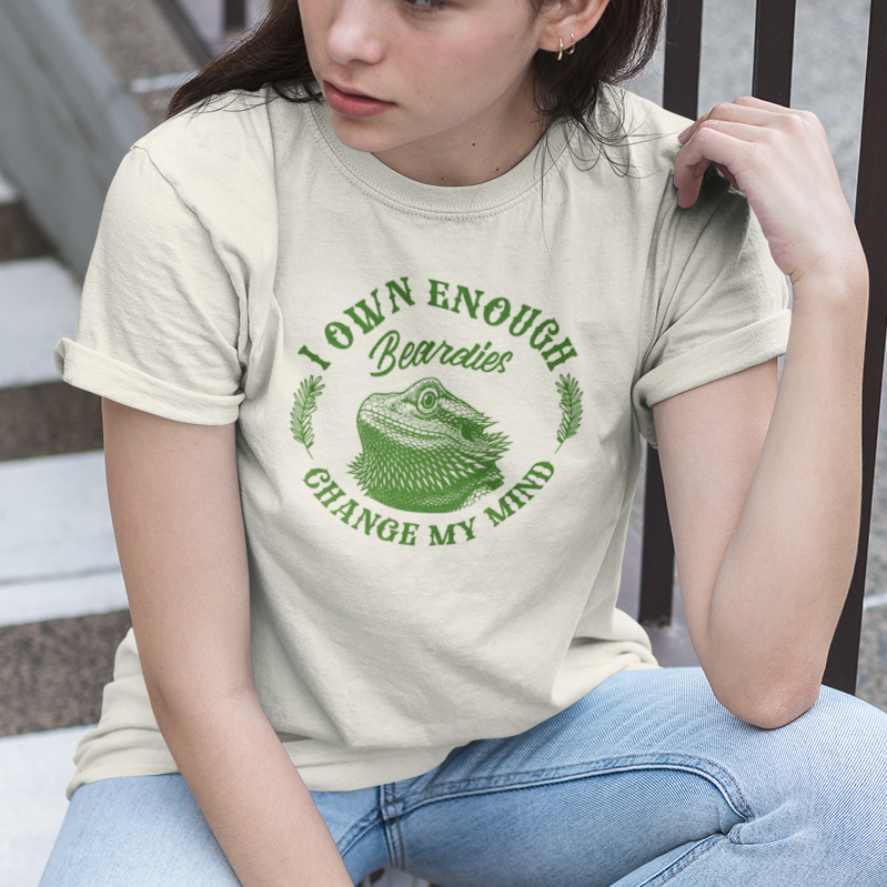 I Own Enough Bearded Dragons Change My Mind T-Shirt | Funny Reptile Keeper Tee | Bearded Dragon Lover Gift | Reptile Expo Shirt
