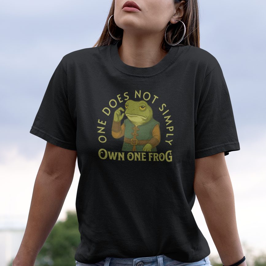 One Does Not Simply Own One Frog T-Shirt – Funny Frog Keeper & Amphibian Lover Tee
