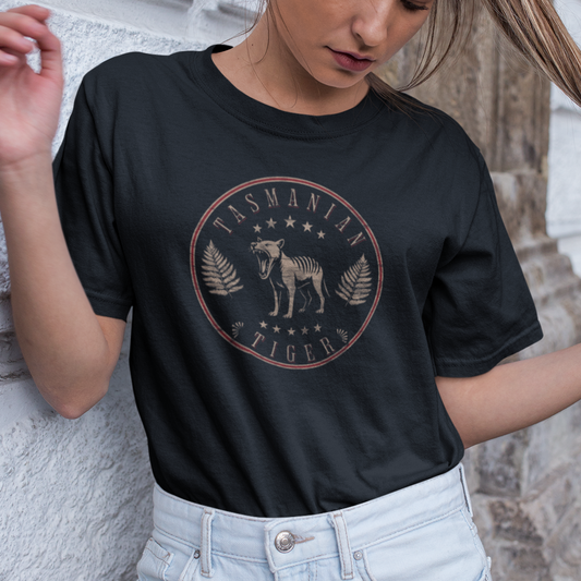 Vintage Tasmanian Tiger T-Shirt – Retro Thylacine Design, Australian Wildlife Tee