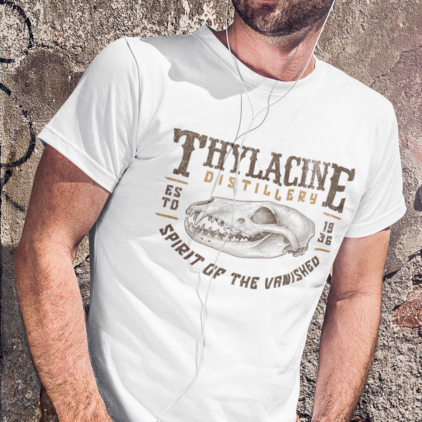 Thylacine Distillery T-Shirt – Spirit of the Vanished Australian Cryptid Tee