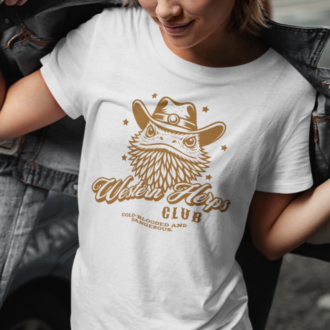Western Herps Club T-Shirt – Cowboy Bearded Dragon Reptile Keeper Tee