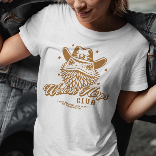 Western Herps Club T-Shirt – Cowboy Bearded Dragon Reptile Keeper Tee