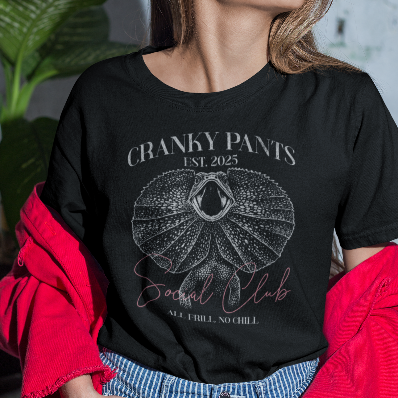 Cranky Pants Social Club T-Shirt – Frill-necked Lizard All Frill No Chill
