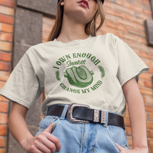I Own Enough Snakes T-Shirt – Change My Mind Funny Reptile Keeper Tee