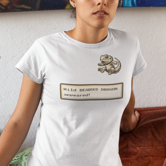 A Wild Beardie Appears T-Shirt – Funny Bearded Dragon Gamer Tee