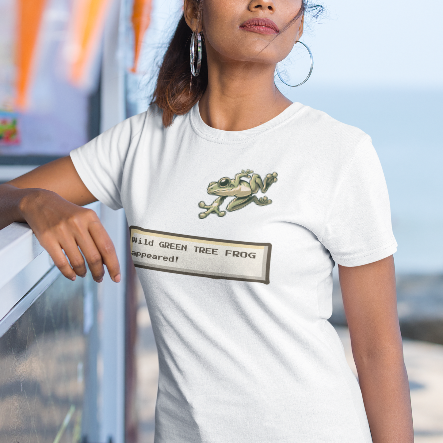 A Wild Green Tree Frog Appears T-Shirt – Funny Australian Amphibian Gamer Tee