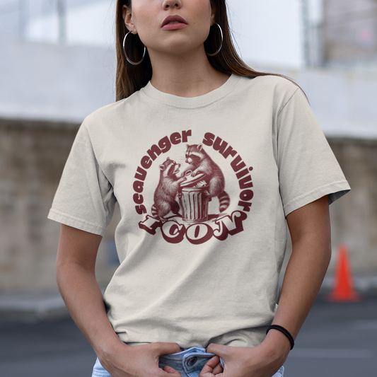 Raccoon T-Shirt – Scavenger Survivor Icon Urban Wildlife Tee