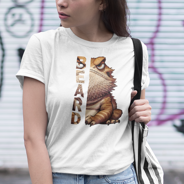 Bearded Dragon T-Shirt – Bold ‘BEARD’ Design Funny Reptile Lover Tee