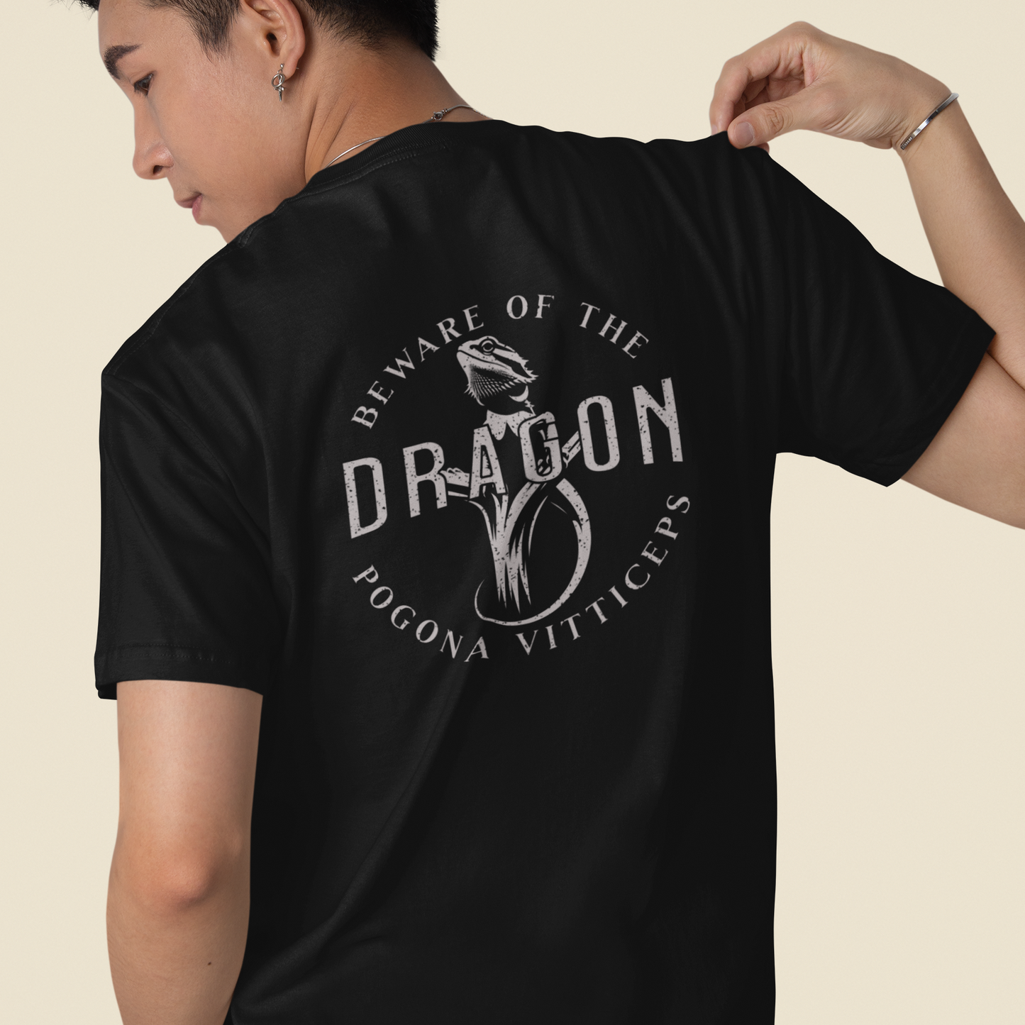 Beware of the Dragon T-Shirt – Double-Sided Bearded Dragon Funny Aussie Tee