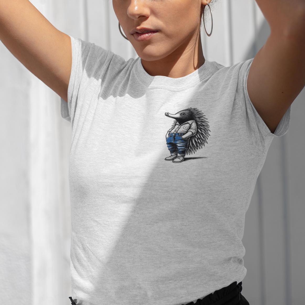 Echidna T-Shirt – Echidna Wearing Jeans Funny Australian Wildlife Tee