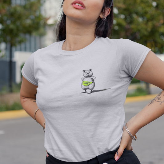 Quokka T-Shirt – Whimsical Quokka Wearing a Bum Bag Funny Australian Tee