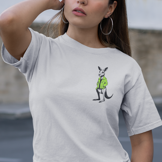 Kangaroo T-Shirt – Cool Kangaroo Wearing a Jacket Funny Australian Wildlife Tee